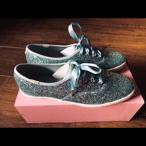KATE SPADE/KEDS-NWT Aqua Glitter Sneakers - Picture 15 of 16